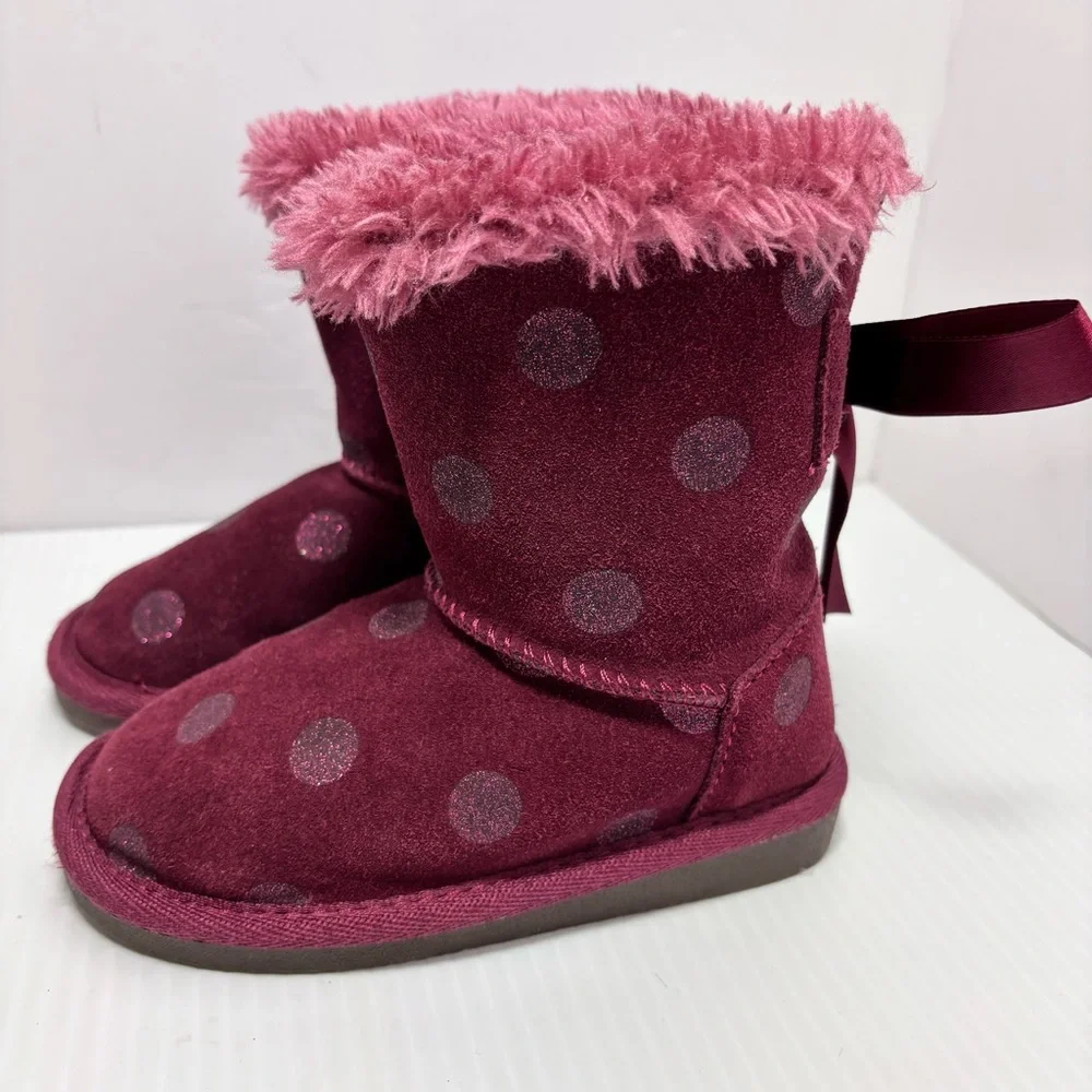 European Toddler Polka Dot purple Mini boots‎ Size 27
